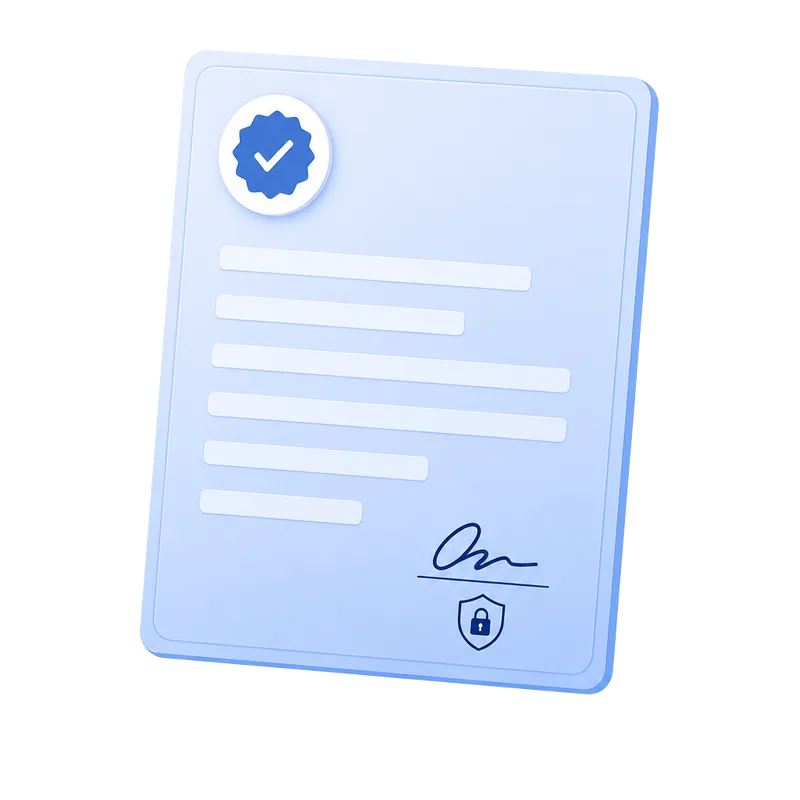 Certificado digital con firma y sello de seguridad